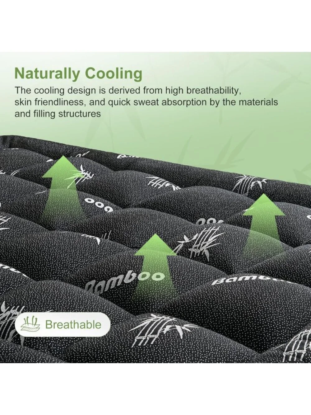 Queen Mattress Topper - Soft Bamboo Pillow Top, Cooling Pad for Back Pain, Deep